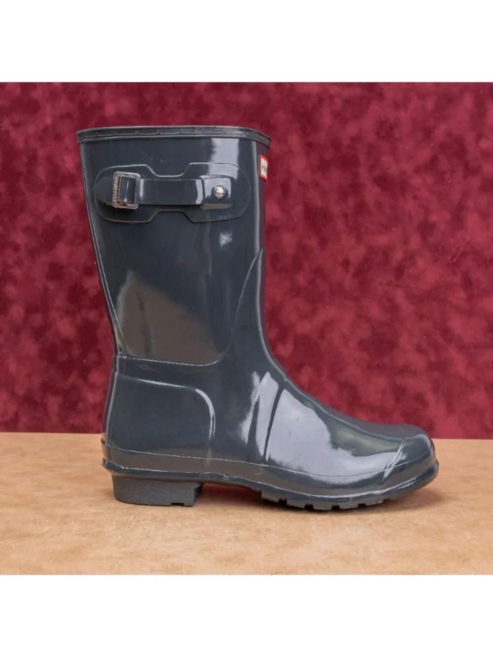 Hunter Women Original Short Graphite Wellie Rain Rubber Mid Boots sz 11